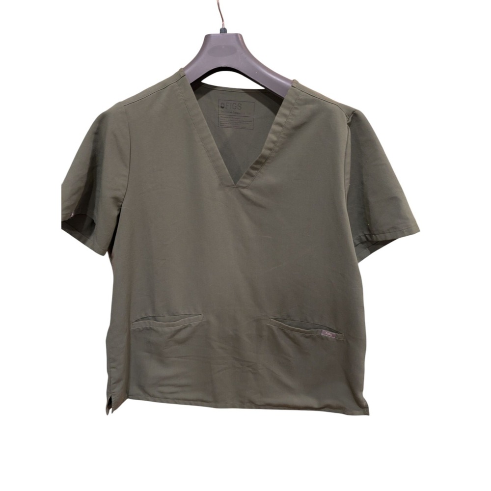 FIGS Men's Scrub Top Large Green/Grey Technical Collection